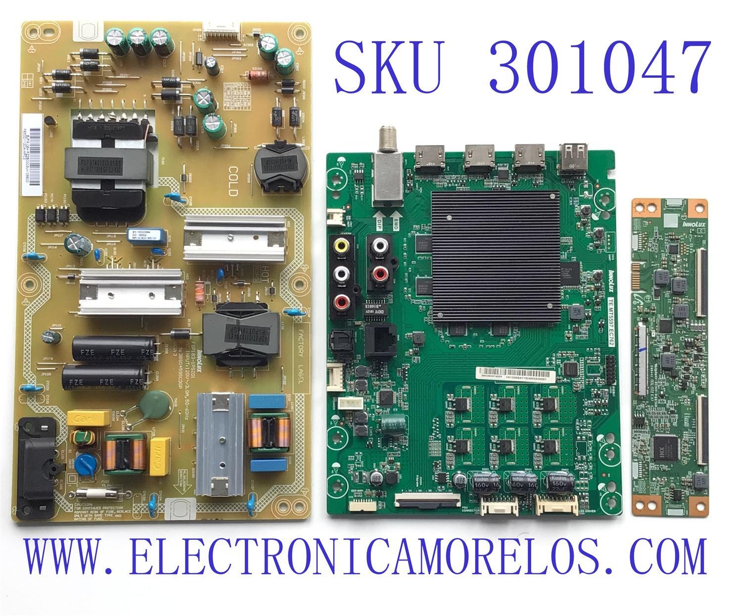 KIT DE TARJETAS PARA TV VIZIO / MAIN 6M03M0001600R / TE.MT5597.EC762 / FUENTE 3BS0459503GP / FSP183-1PSZ01 / P650D112DA-MP02 / T-CON TACDJ4032 / MV-0S94V-008560 / PANEL V650DJ4-D03 / MODELO V655-G9